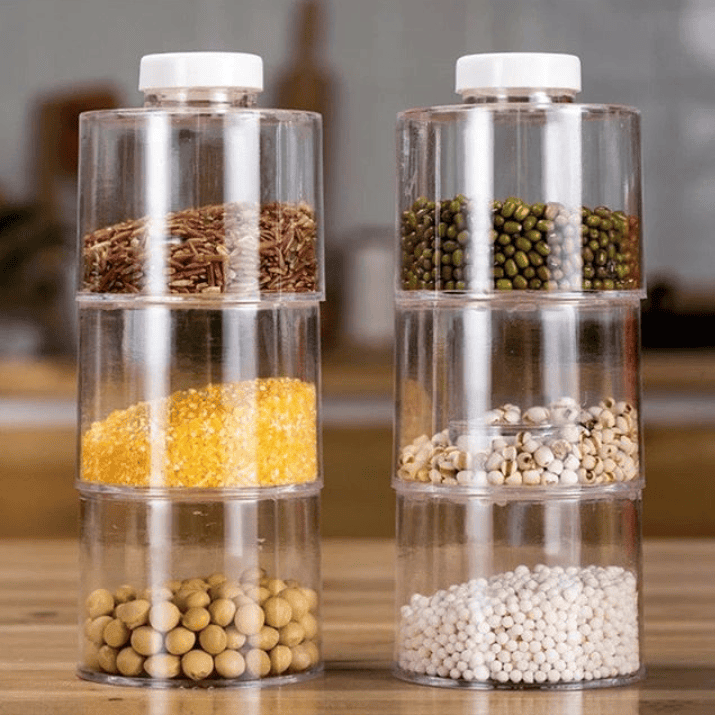Stackable Spice tower, Stackable Storage Jar Spice Storage Boxes, Transparent Seasoning Cans Stackable Spice tower, Stackable Storage Jar Spice Storage Boxes, Transparent Seasoning Cans